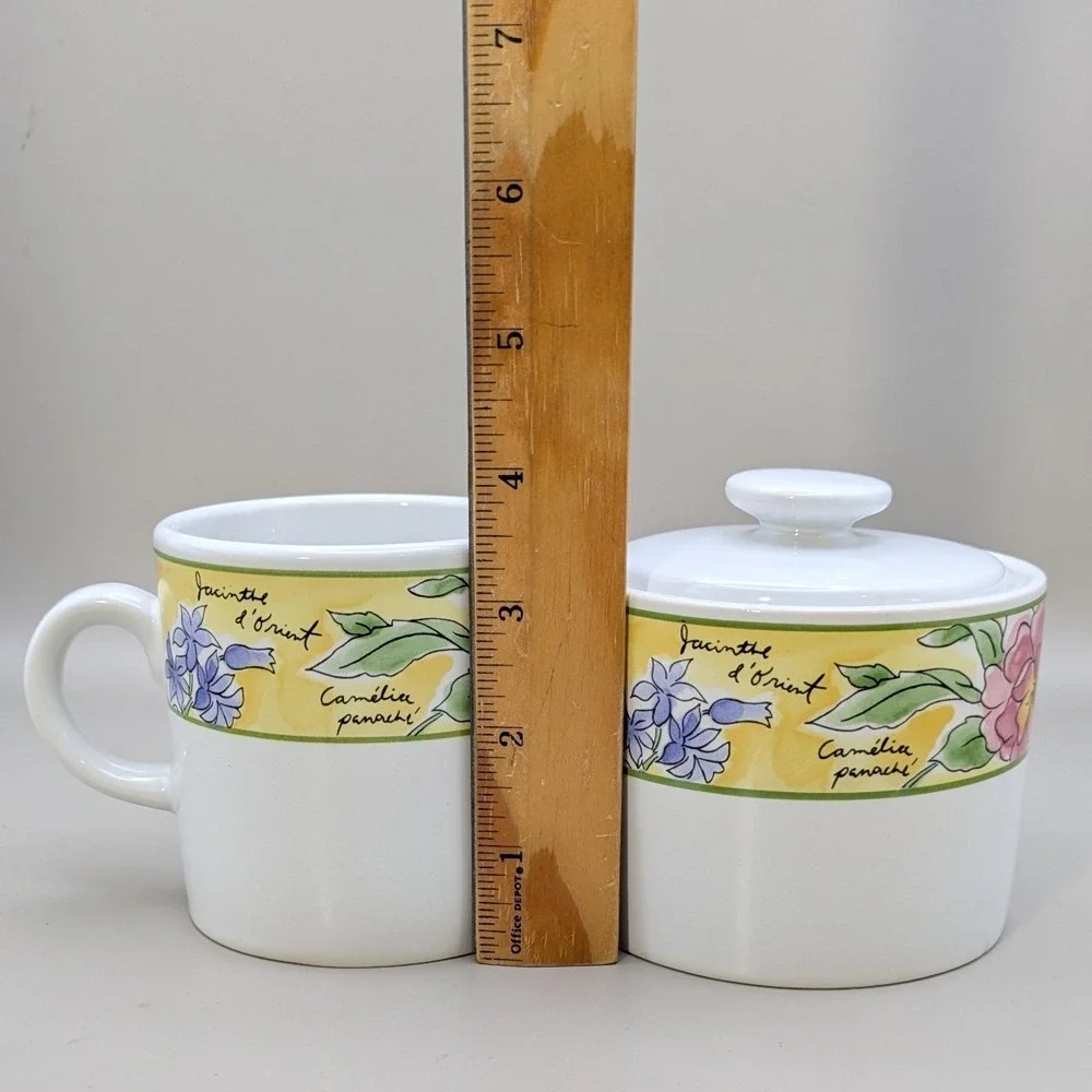 VTG Sakura Creme Brulee Sue Zipkin Stoneware 11 Piece Tea Set Sugar Creamer 1995
